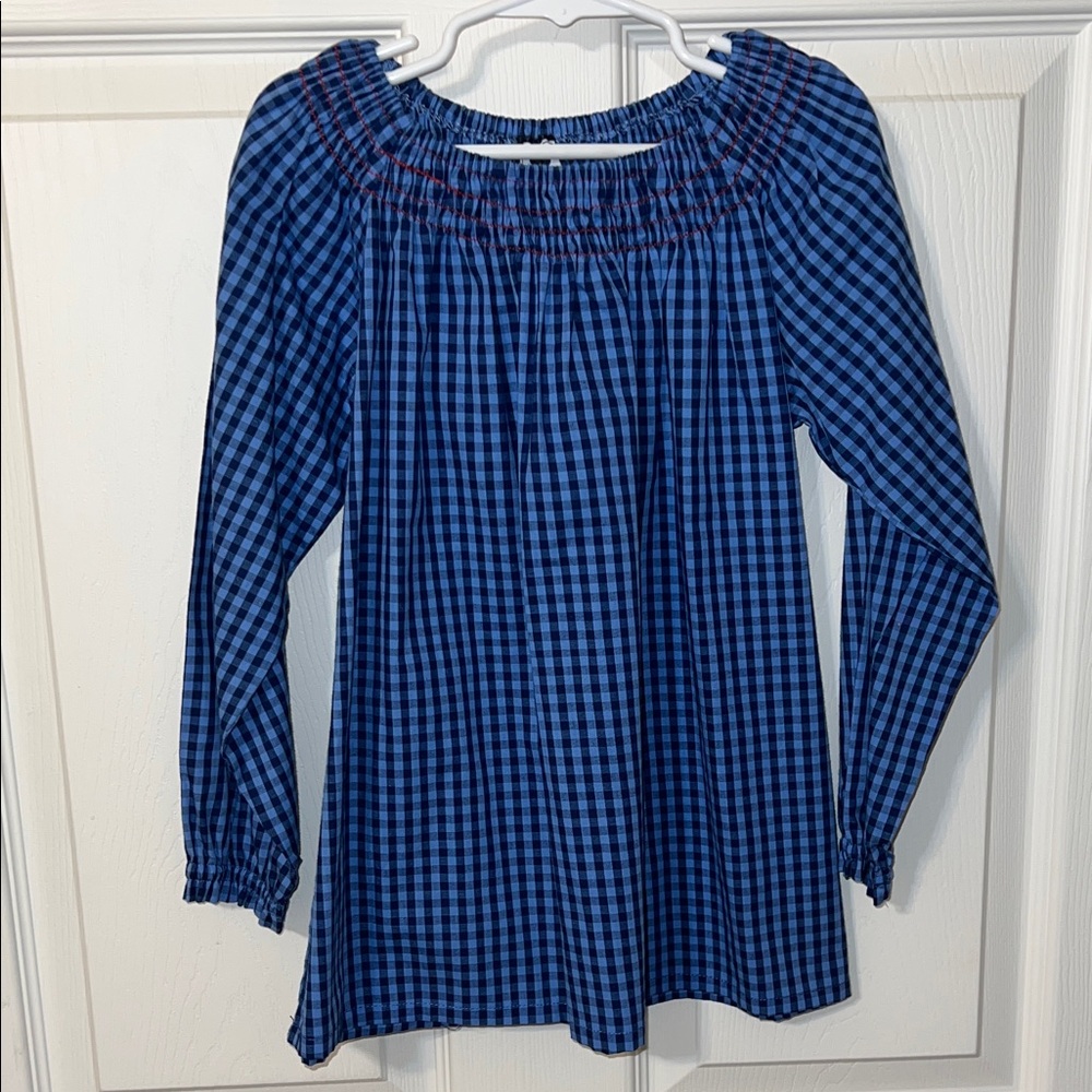 Busy Bees Blue Checkered Kids Top NWT